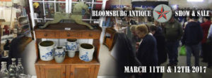 Display of numerous antiques 'Bloomsburg Antique Show & Sale March 11-12, 2017ch