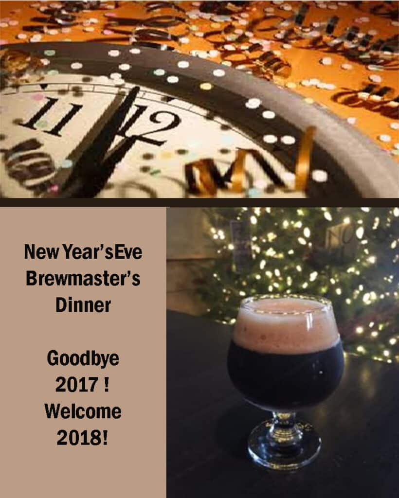 Turkey Hill Brewing Co New Year’s Eve Brewmaster’s Dinner