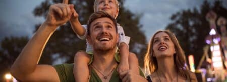 Family enjoying a festival