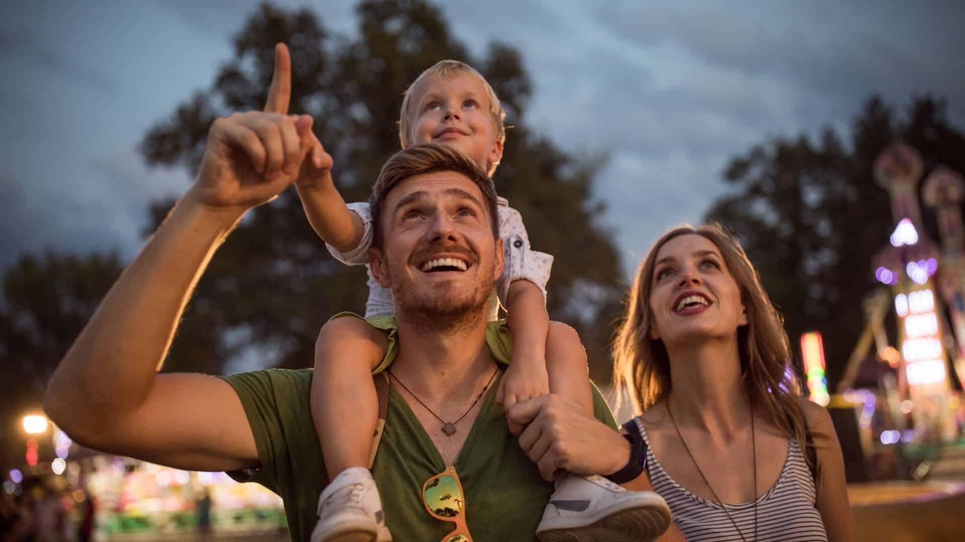 Family enjoying a festival