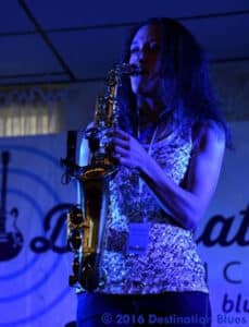 Vanessa Collier playing saxophone