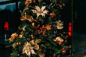 gold ornaments on christmas tree by Louis Magnotti https://unsplash.com/@lamagnotti