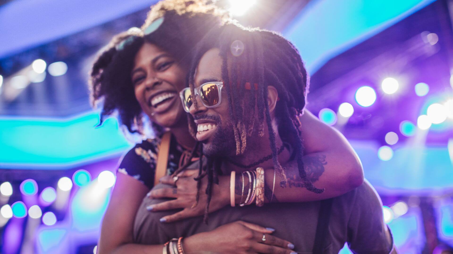 couple enjoying a summer festival