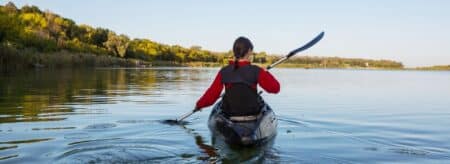 person river kayaking on a summer day
